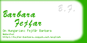 barbara fejfar business card